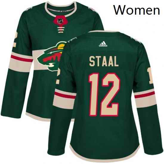 Womens Adidas Minnesota Wild 12 Eric Staal Authentic Green Home NHL Jersey